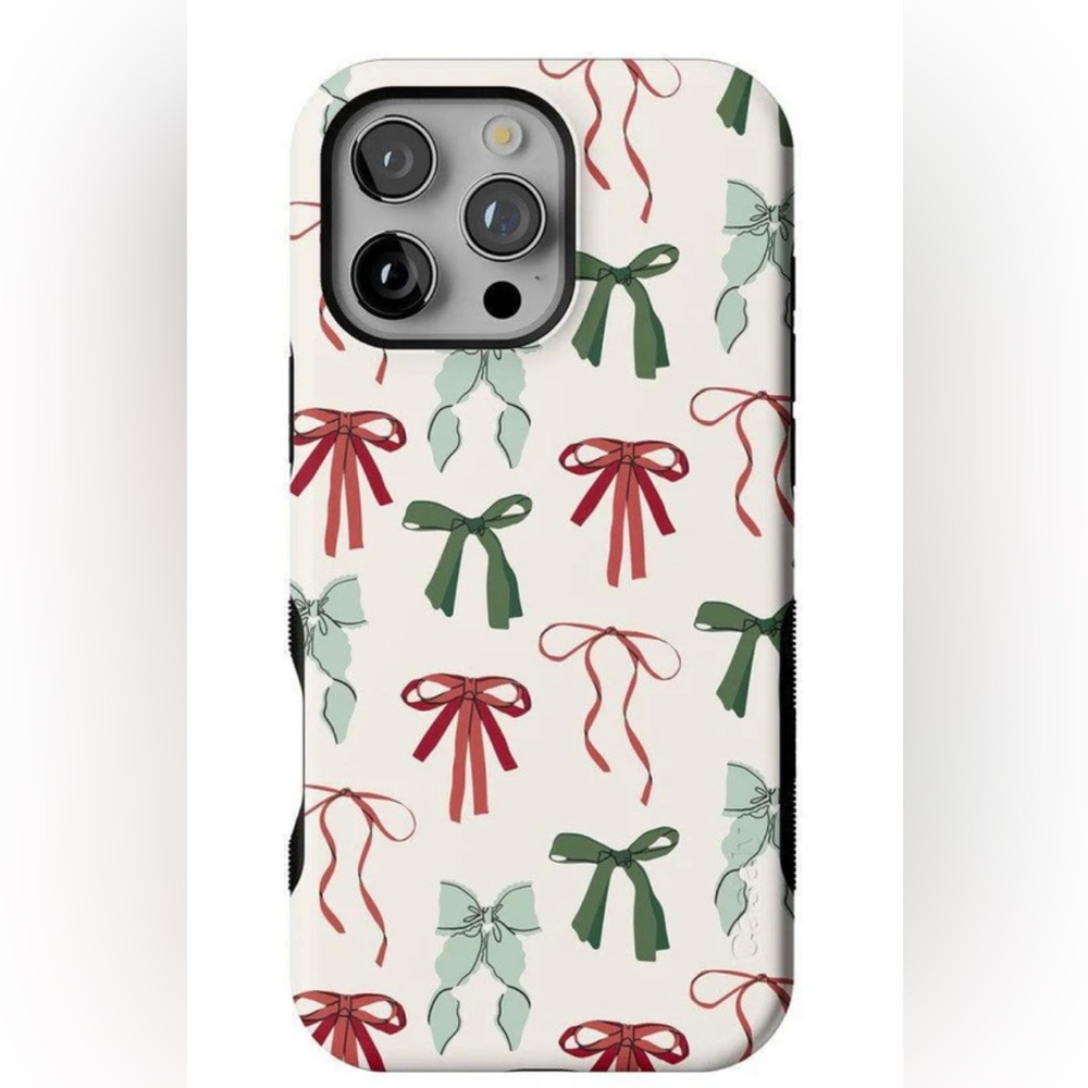 Elegant Bow Pattern Phone Case - Red and Green